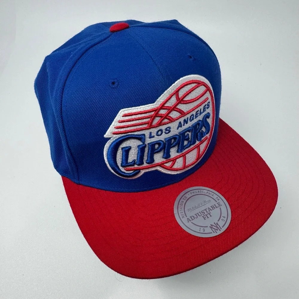 Los Angeles Clippers Mitchell & Ness NBA Snapback Hat Blue Red Hardwood Classics